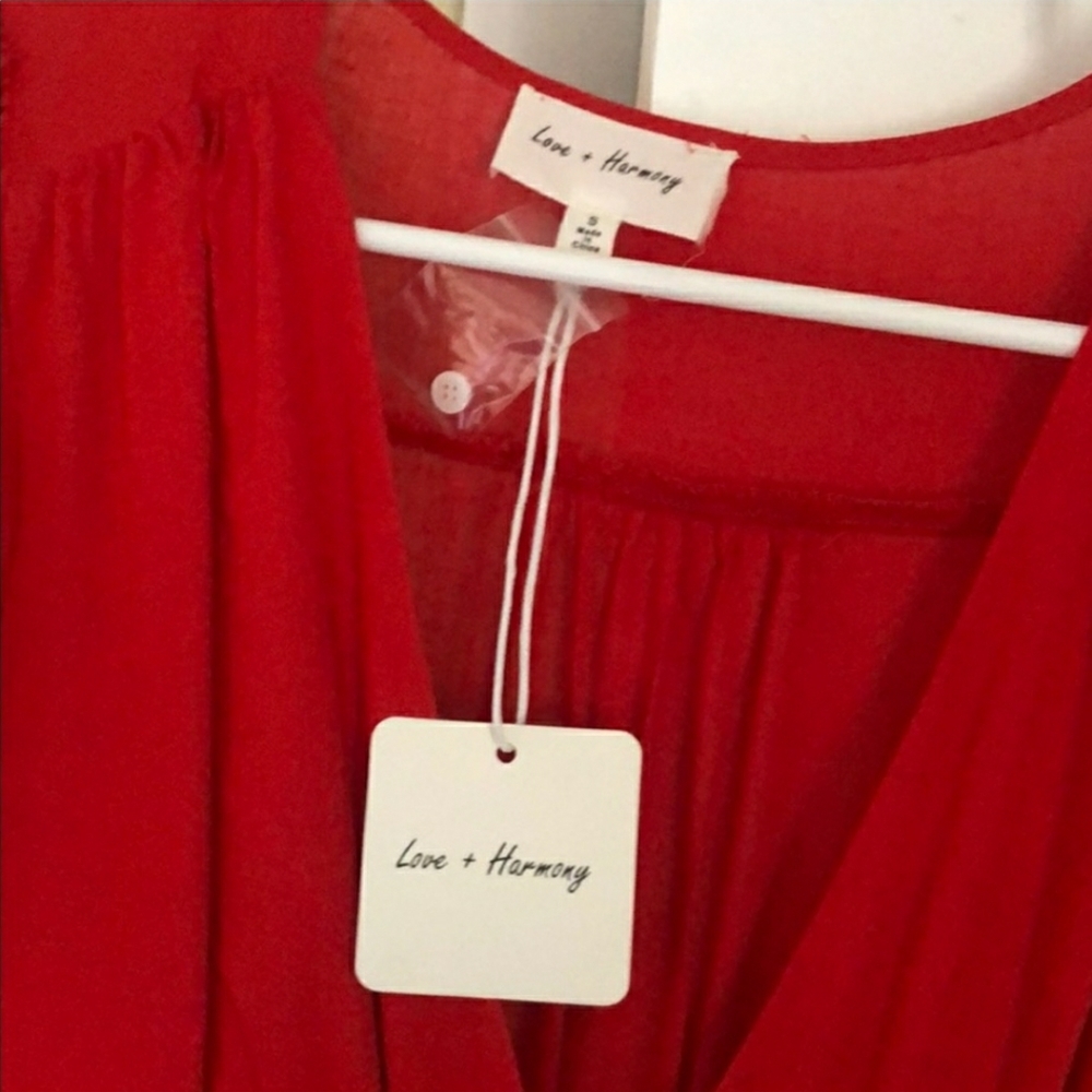 Red Button Front Dress - Picture 5 of 5